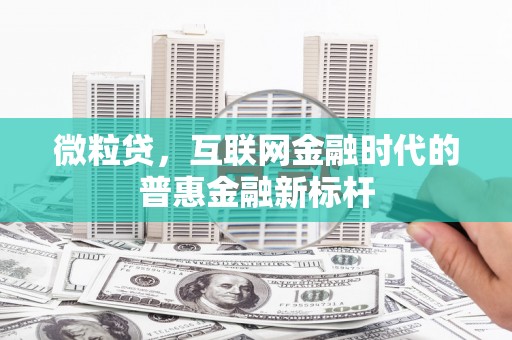 鼓楼微粒贷，互联网金融时代的普惠金融新标杆