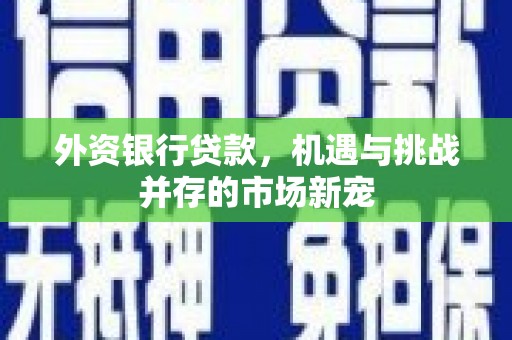 鼓楼外资银行贷款，机遇与挑战并存的市场新宠
