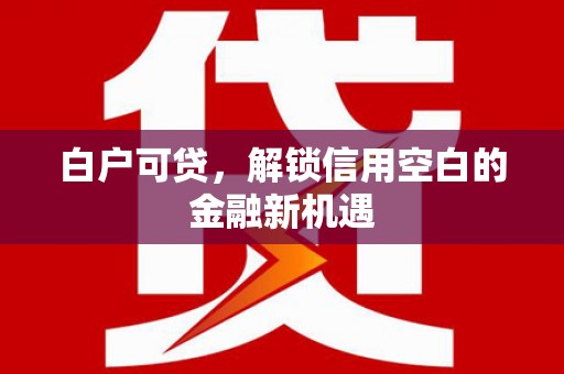 鼓楼白户可贷，解锁信用空白的金融新机遇