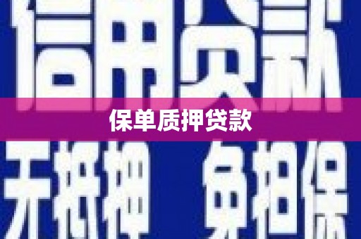 鼓楼保单质押贷款